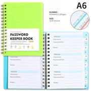 Libretto di accesso con tavole alfabetiche, libretto di accesso per anziani, copertina rigida libretto di accesso per note individuali e tavole colorate, organizzatore di accesso per dati di accesso a siti web - Verde chiaro
