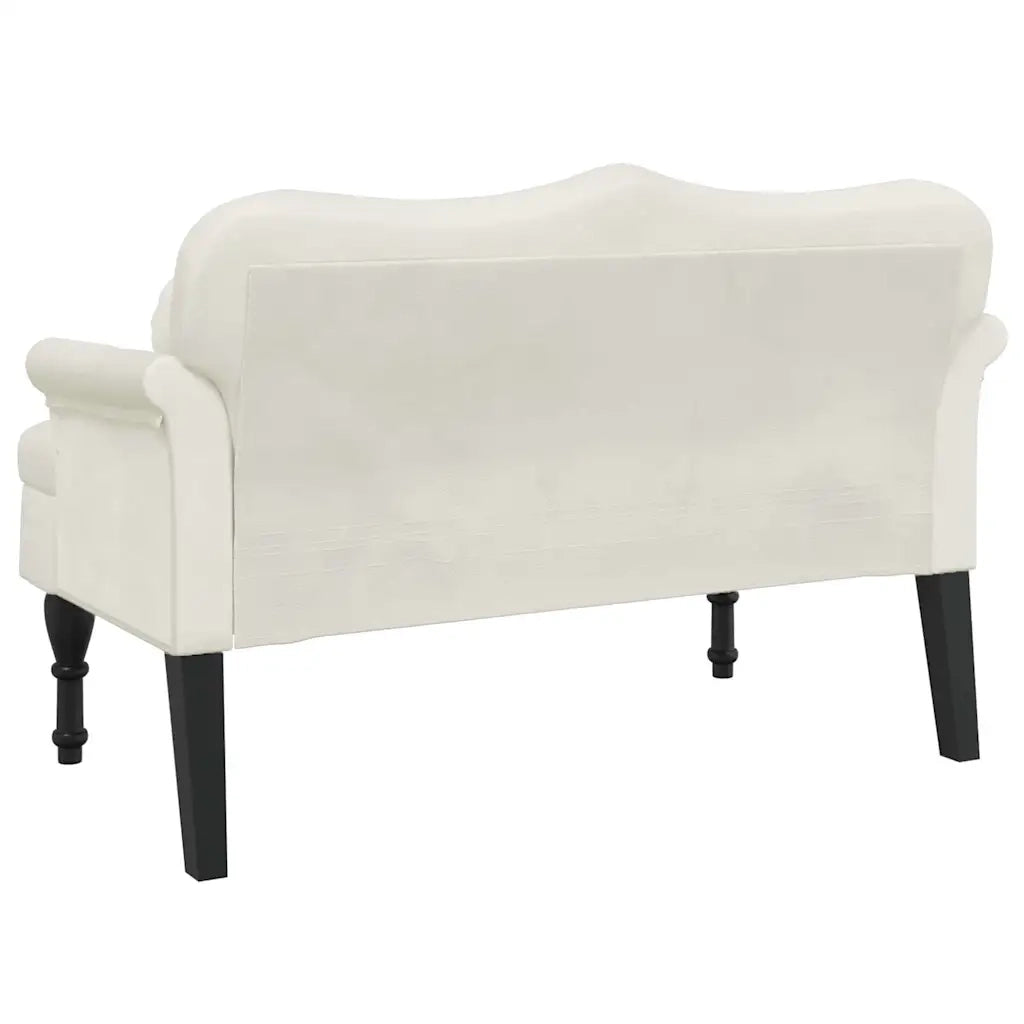 Panca con Cuscini Crema 120,5x65x75 cm in Velluto CFW6689321