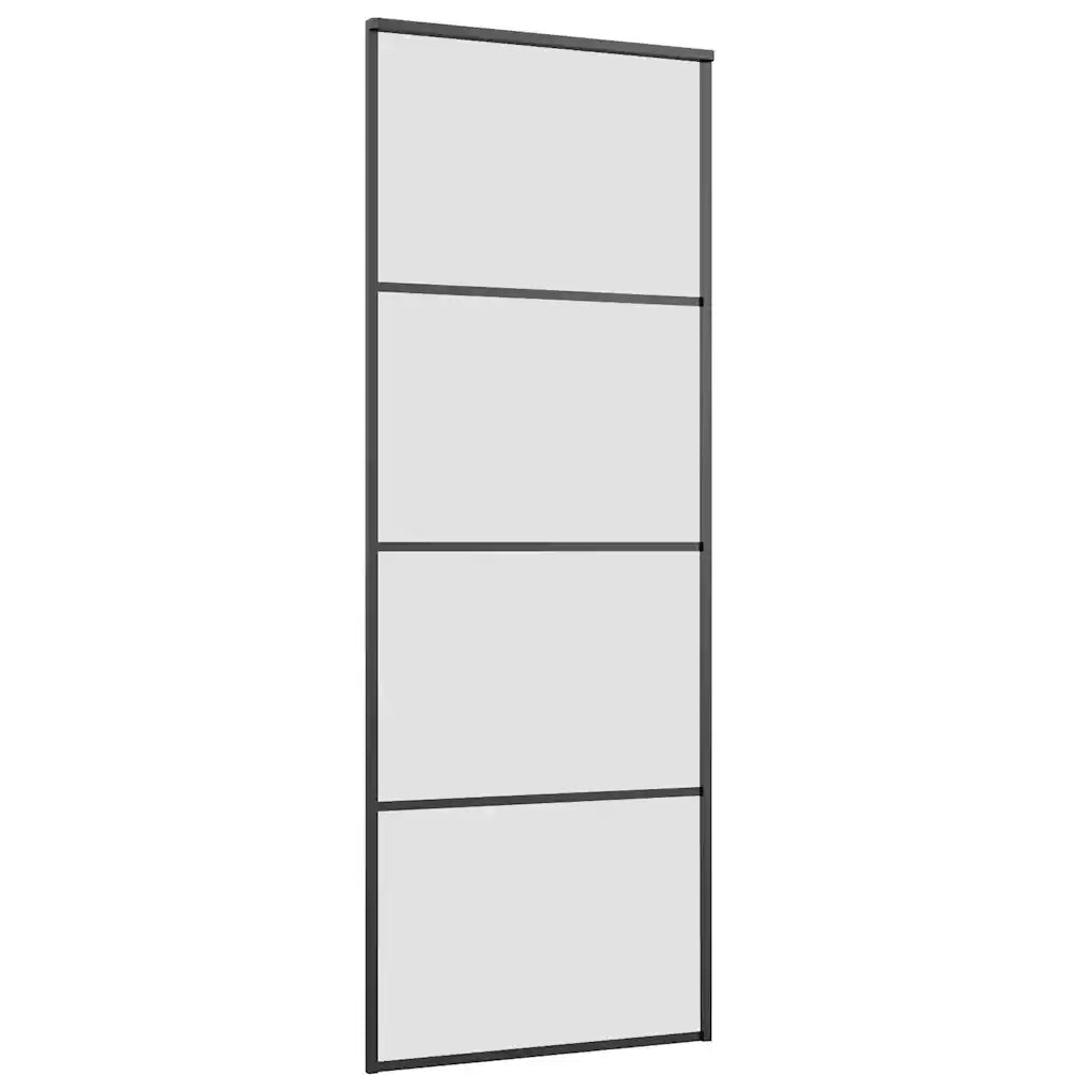 Porta Scorrevole con Ferramenta 76x205cm Vetro ESG Alluminio 3332862