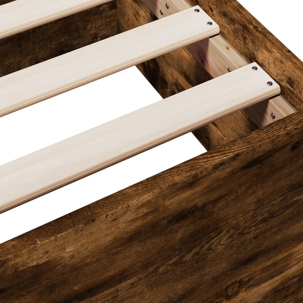 Giroletto con Cassetti Rovere Fumo 200x200 cm Legno Multistrato 3280269