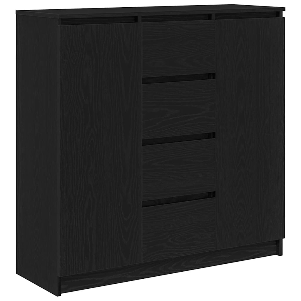 Credenza con Cassetti Rovere Nero 100,5x35x98,5 cm Truciolato 3328454