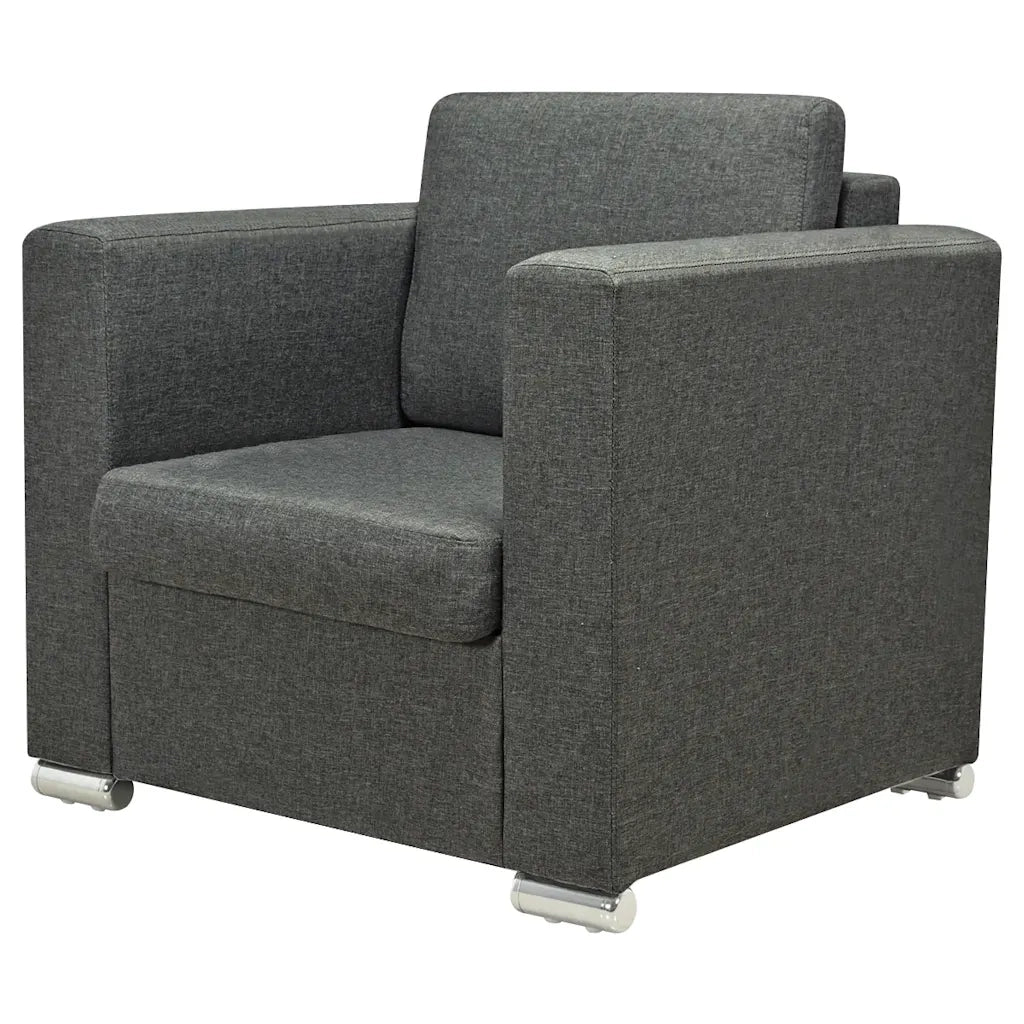 3 Pz Set di Divani in Stoffa Grigio Scuro  cod mxl 18897