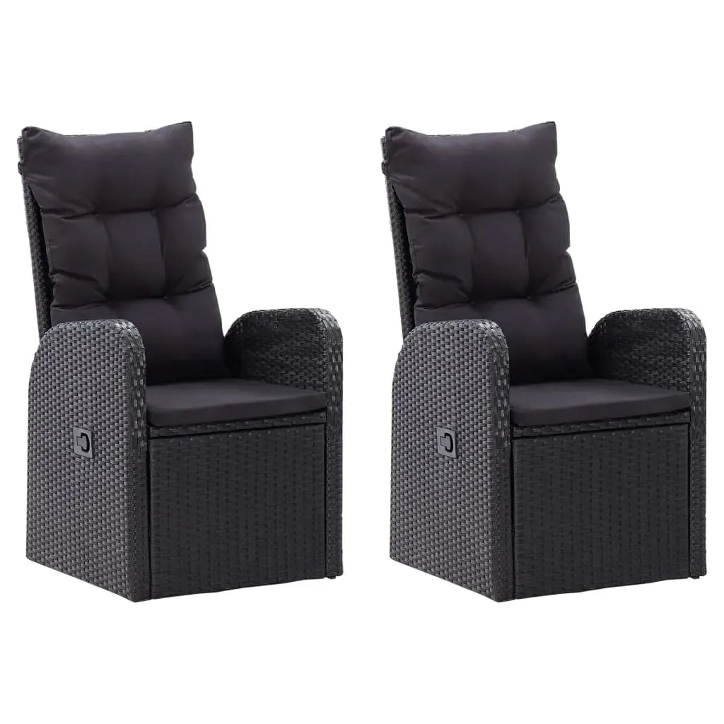 Set da Pranzo da Giardino 7 pz con Cuscini Nero 3099499