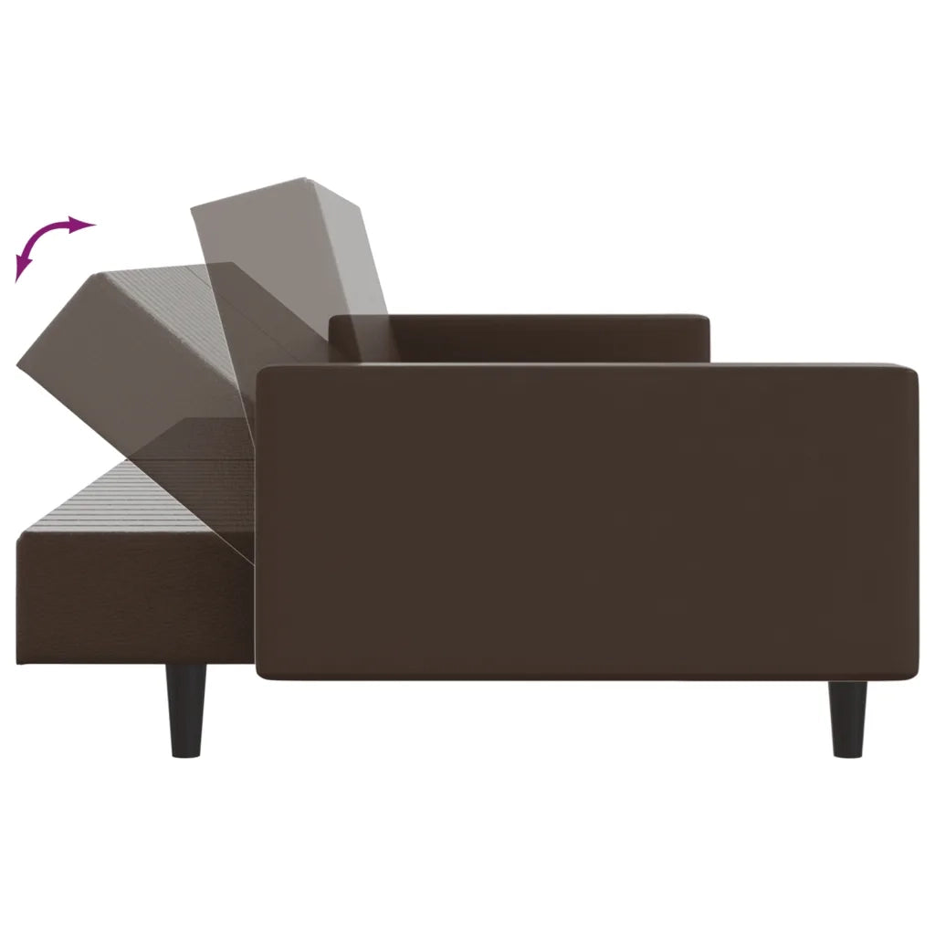 Divano letto | Sof¨¤ letto | Letto singolo a 2 Posti Marrone in Similpelle