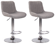 Set di 2 sgabelli da bar Lentini in tessuto grigio,cromo