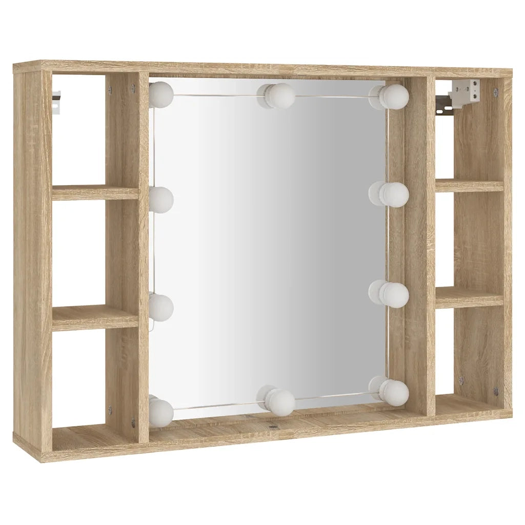 Mobile a Specchio con LED Rovere Sonoma 76x15x55 cm CFW3244875
