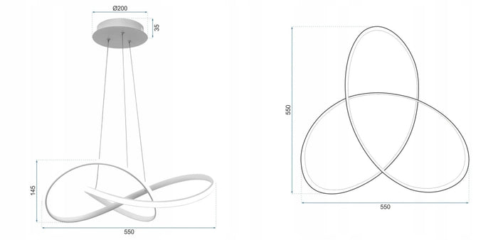 Lampada Da Soffitto Pensile Ring Moderno Led+telecomando App393-cp Cromo