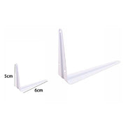 Trade Shop - 2 Pz Reggimensola Supporto Staffa Triangolare Mensola Metallo 5x6cm Bianca 07904 -