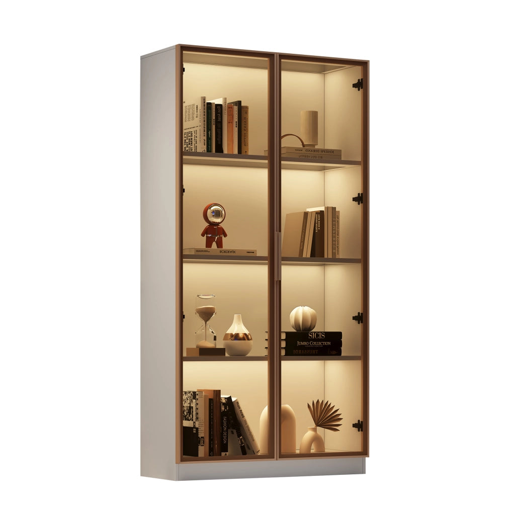 Vetrina a LED doppia - Zephmum- 80x40x160cm, scaffali regolabili
