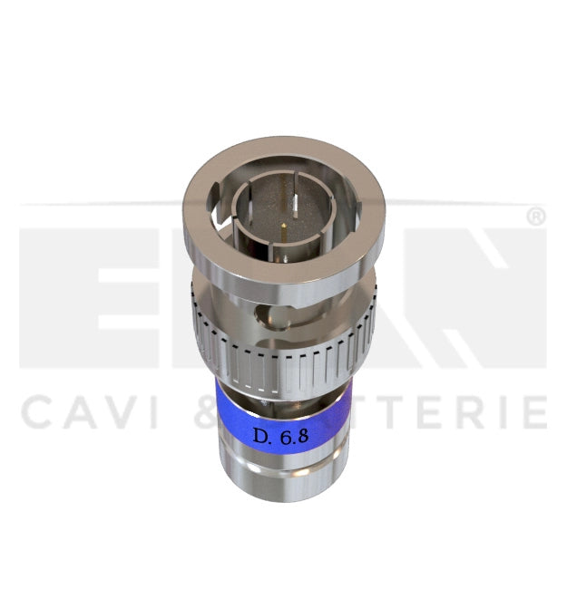 CONNETTORE BNC NIKELATO PER RG6 AL E RG6HD 6.8MM ELAN 408040C 20 PEZZI