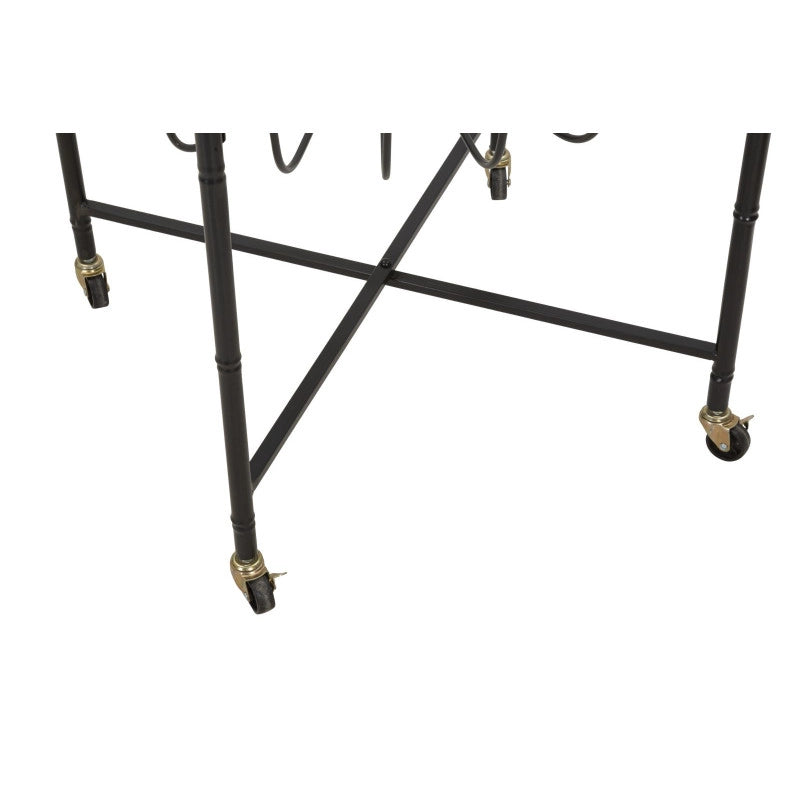 Tavolinetto Cebu Con Vetro E Ruote cm 70,5x65x57
