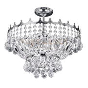 Lampadario semi-incassato Versailles 5Lt - Cromo e cristallo