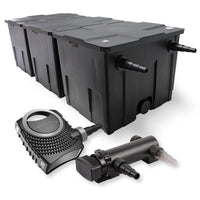 Set Filtro a 3 camere laghetto 90000l con Chiarificatore UVC 18W 3ª serie Pompa NEO7000 50W