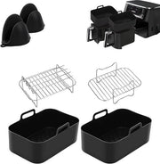 Impasto per griglia con spiedini di kebab - 2 contenitori in silicone per Airfryer - 2 stecchi - compatibile con Airfryer, contenitore in silicone per Airfryer