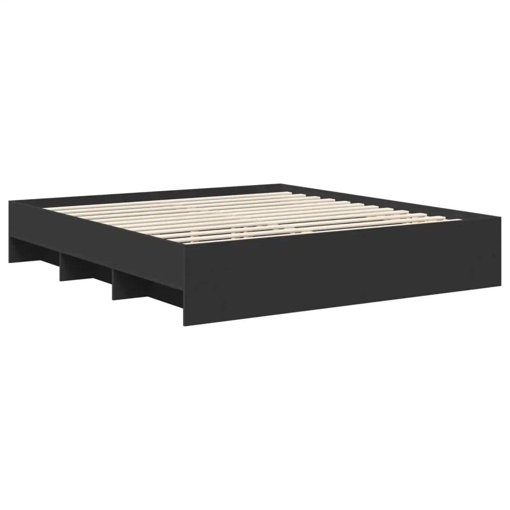 Struttura del letto-Giroletto Nero 180 x 200 cm Legno multistrato 568193