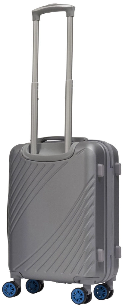 Set 3 Valigie Trolley Rigide in ABS 4 Ruote TSA Ravizzoni Fresh Silver e Blu