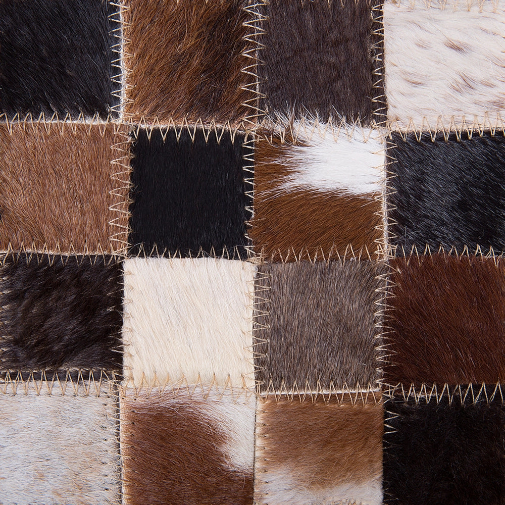Tappeto tappetino Multicolore Pelle 160 x 230 cm Patchwork Pelle Bovina Mosaico Rettangolare Moderno