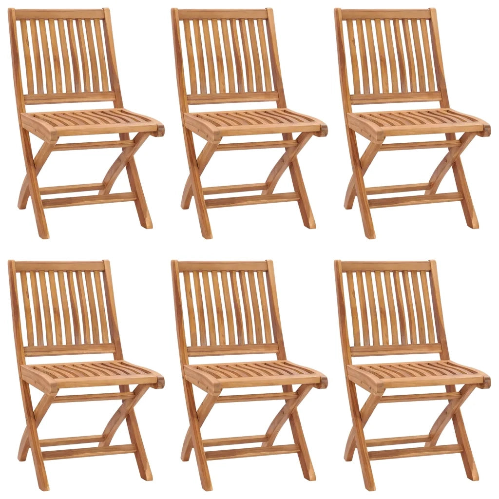 Sedie da Giardino Pieghevoli con Cuscini 6 pz Massello di Teak 3072848