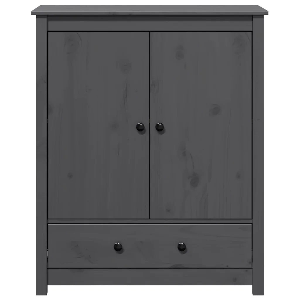 Credenza-Buffet-Armadio da cucina Grigia 83x41,5x100 cm in Legno Massello di Pino 494653