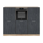 Vicco Cucine componibili piccole Calcestruzzo nero/quercia dorata 180 cm Senza piano di lavoro