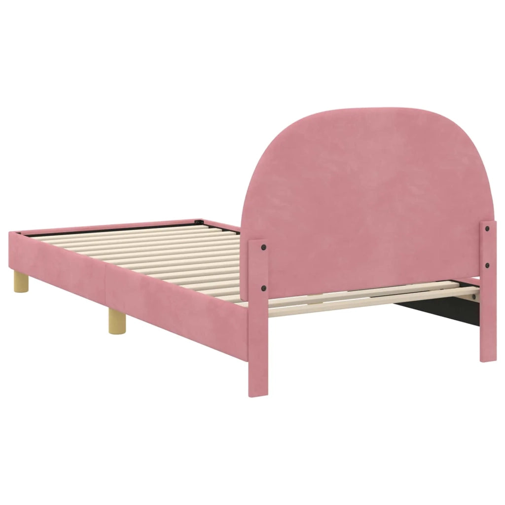 Struttura letto bambini con testata Rosa 80 x 200 cm Velluto