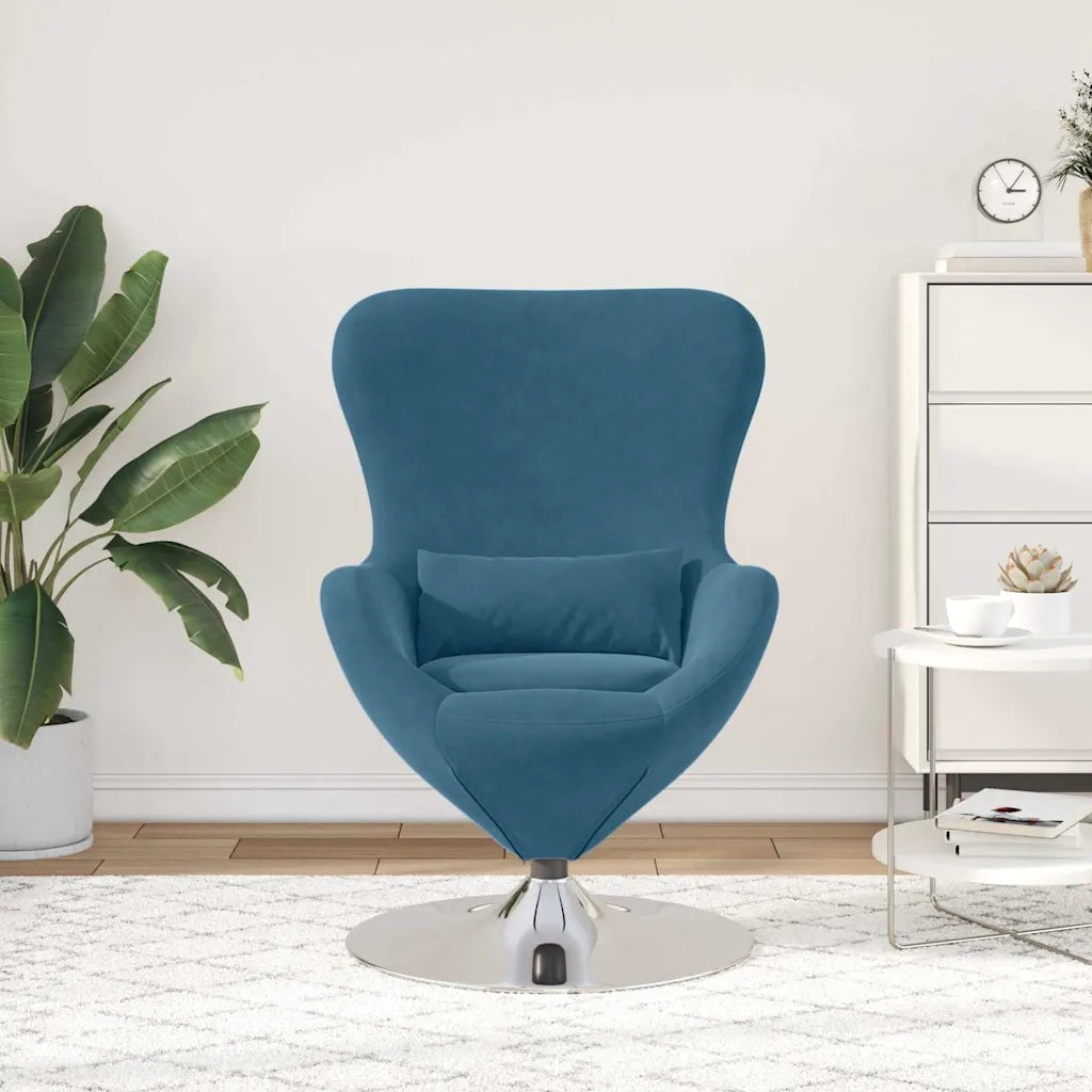 Divano Sedia-Poltrona uovo Blu Velluto