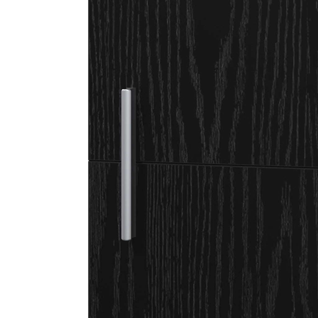 Highboard Rovere Nero 50x42.5x185 cm Legno Ingegnerizzato