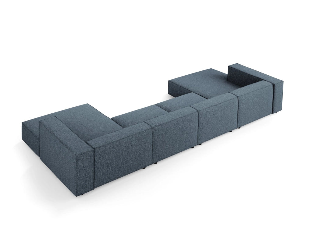 Cosmopolitan Design - Divano panoramico "Arendal" 6 posti in ciniglia blu reale 