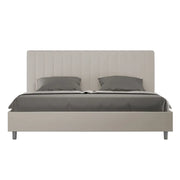 Letto matrimoniale king size senza rete imbottito 200x210 similpelle tortora Agueda