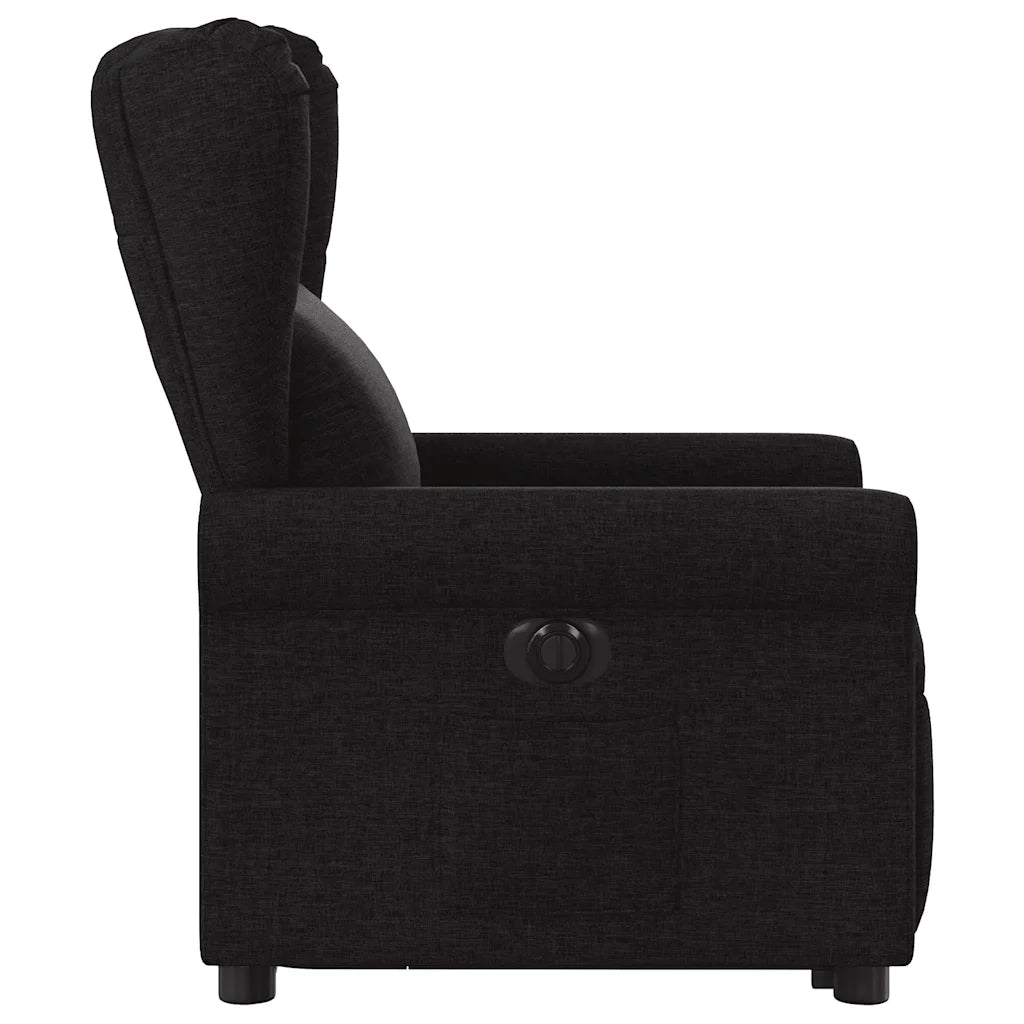 Poltrona Alzapersona Reclinabile Elettrica Nera in Tessuto 3303396