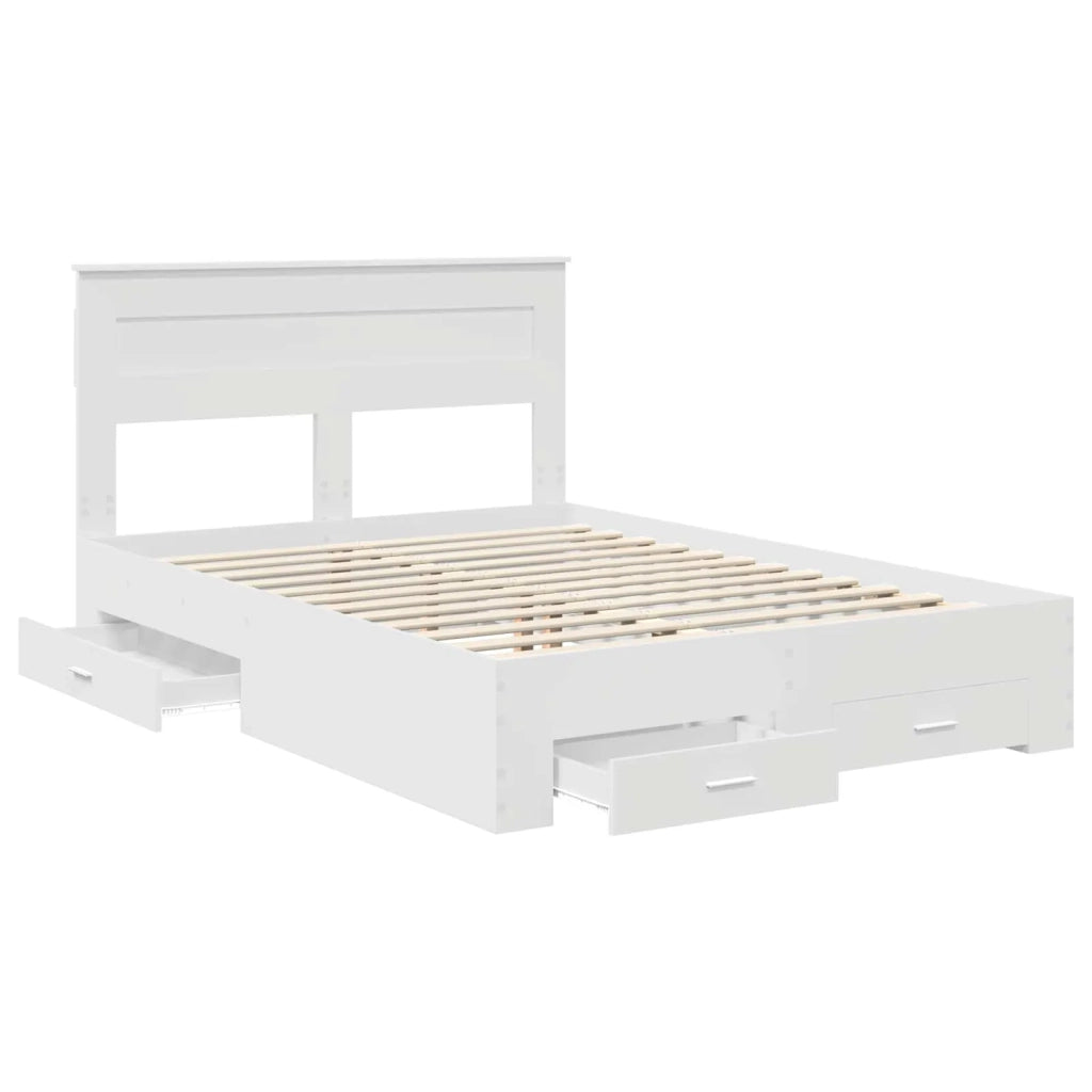 Struttura del letto Bianco 160 x 200 cm Legno multistrato