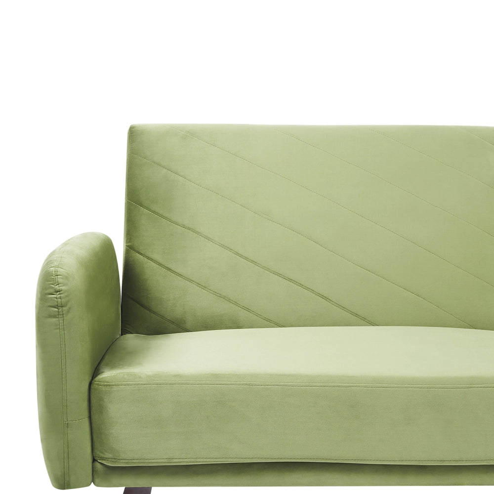 Divano Letto Tessuto Velluto Blu Navy Soggiorno Moderno 3 Posti Gambe In Legno Braccio A Pista