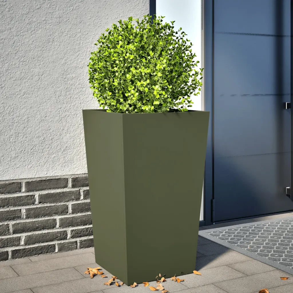 vidaXL Fioriera da Giardino Verde Oliva 45x45x75 cm in Acciaio