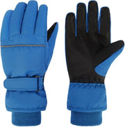 Manopole per bambini, guanti da neve caldi per inverno, impermeabili e traspiranti, adatti a ragazzi e ragazze, blu (M)