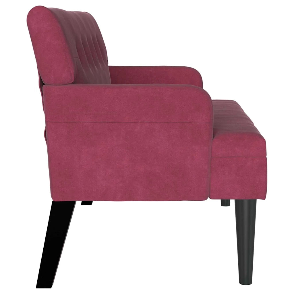 Panca Chesterfield Rosso Vino 112 x 65,5 x 75 cm Velluto 42019290