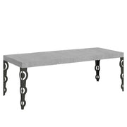 Tavolo allungabile 160/264x90 cm Karamay Premium colore cemento gambe antracite