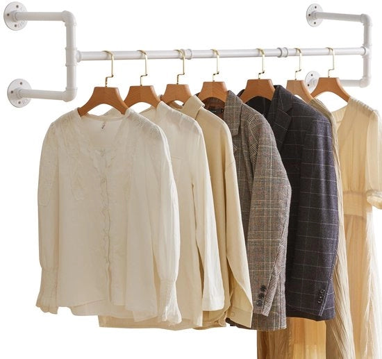 Capocorda industriale progetto – Pannelli di appoggio per abbigliamento rimovibili da appendere al muro, spazievitore, carico di 60 kg, 4 basi, bianco (TYJ002W)