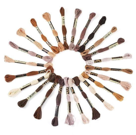 Set di fili per ricamo 24 pacchi - 8 m per pacchetto - floss in poliestere - tema autunnale - bracciale amicizia - resistente ai graffi e ai colori - filo per ricamo