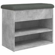 Panca Porta Scarpe Grigio Cemento 62x32x50cm Legno Multistrato