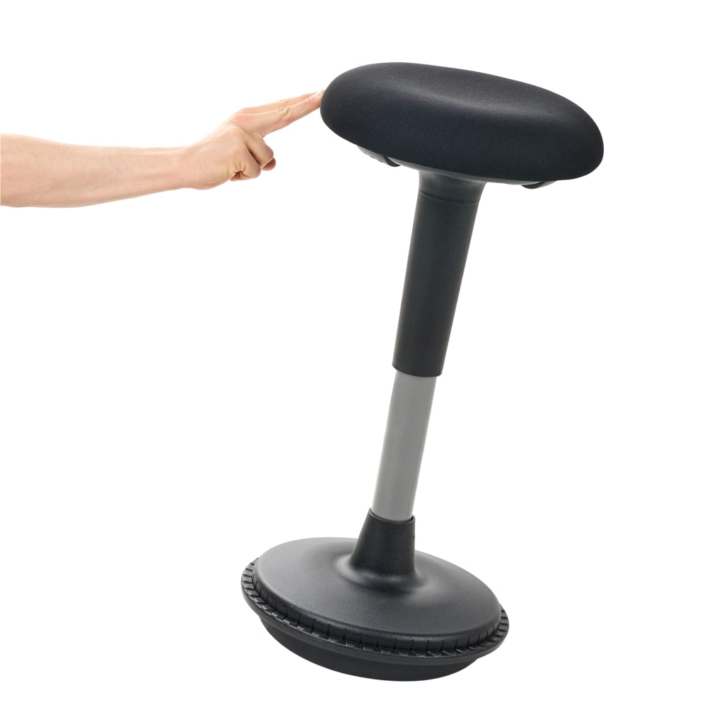 Sgabello in tessuto nero con struttura in metallo ad altezza regolabile mobili da ufficio