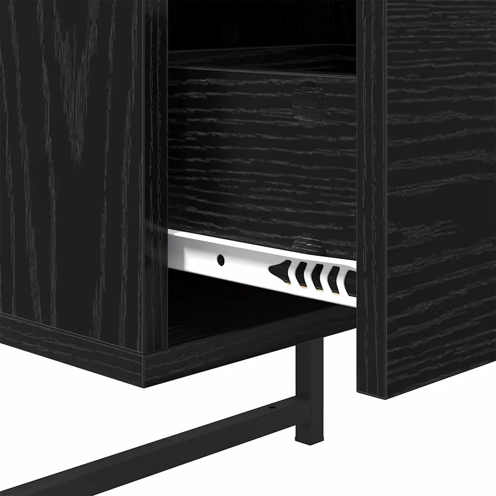 Comodino | Armadio da Notte | Mobiletto da notte Rovere Nero 35 x 30 x 51 cm Legno multistrato