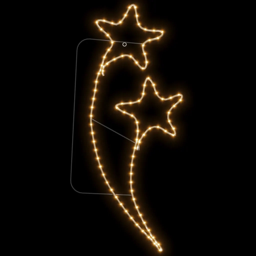 Stringhe Luci a Forma di Stella 8pz Bianco Caldo 125,5x53x4,5cm 3154325
