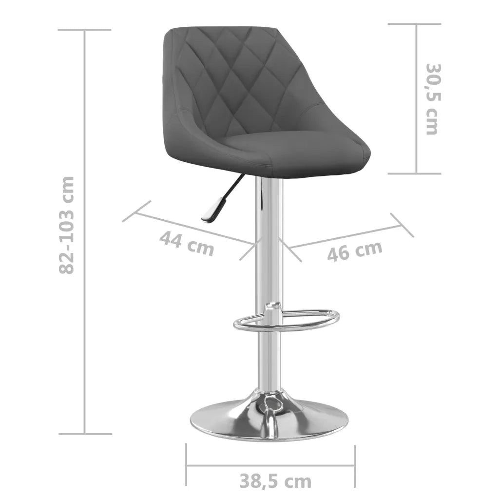 Sgabello da Bar Grigio Scuro in Velluto 335295