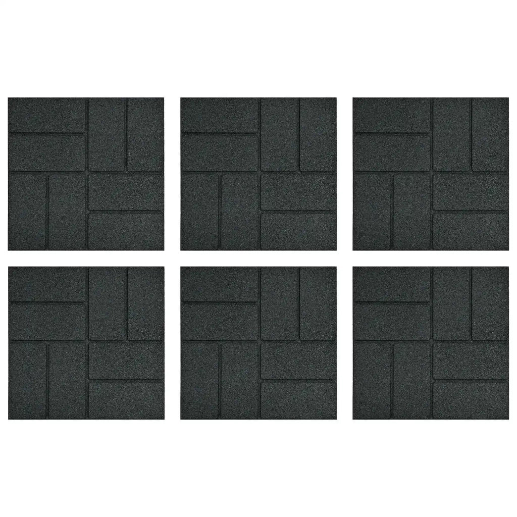 Pietra da Passo 6 pz Nero 40,5 x 40,5 x 2 cm Gomma CFW6791209