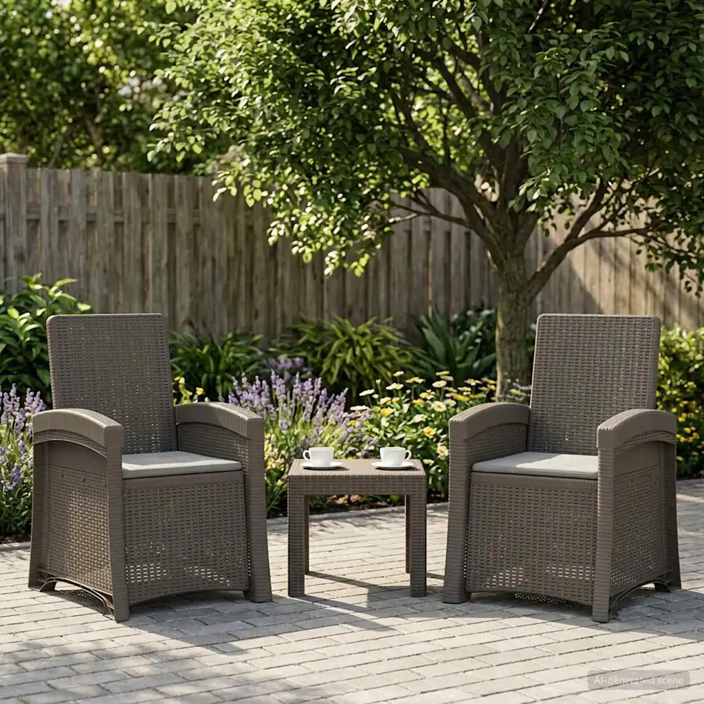 Sedia da giardino reclinabile effetto rattan 2 pcs 8012031