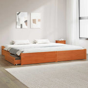 Struttura del letto con cassetto Marrone cerato 200 x 200 cm