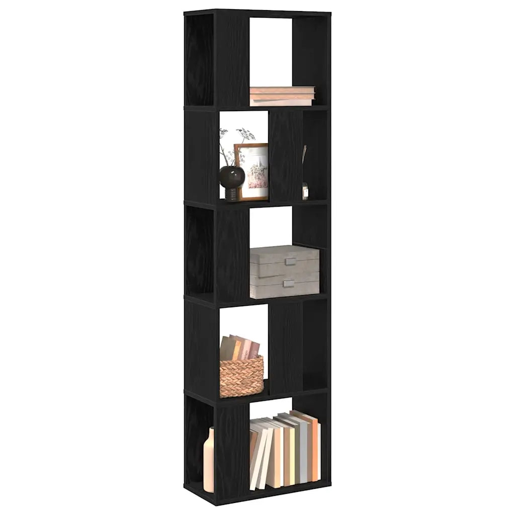 Libreria-Scaffale per Libri-Mobile di Stoccaggio Rovere Nero 45 x 23,5 x 162,5 cm