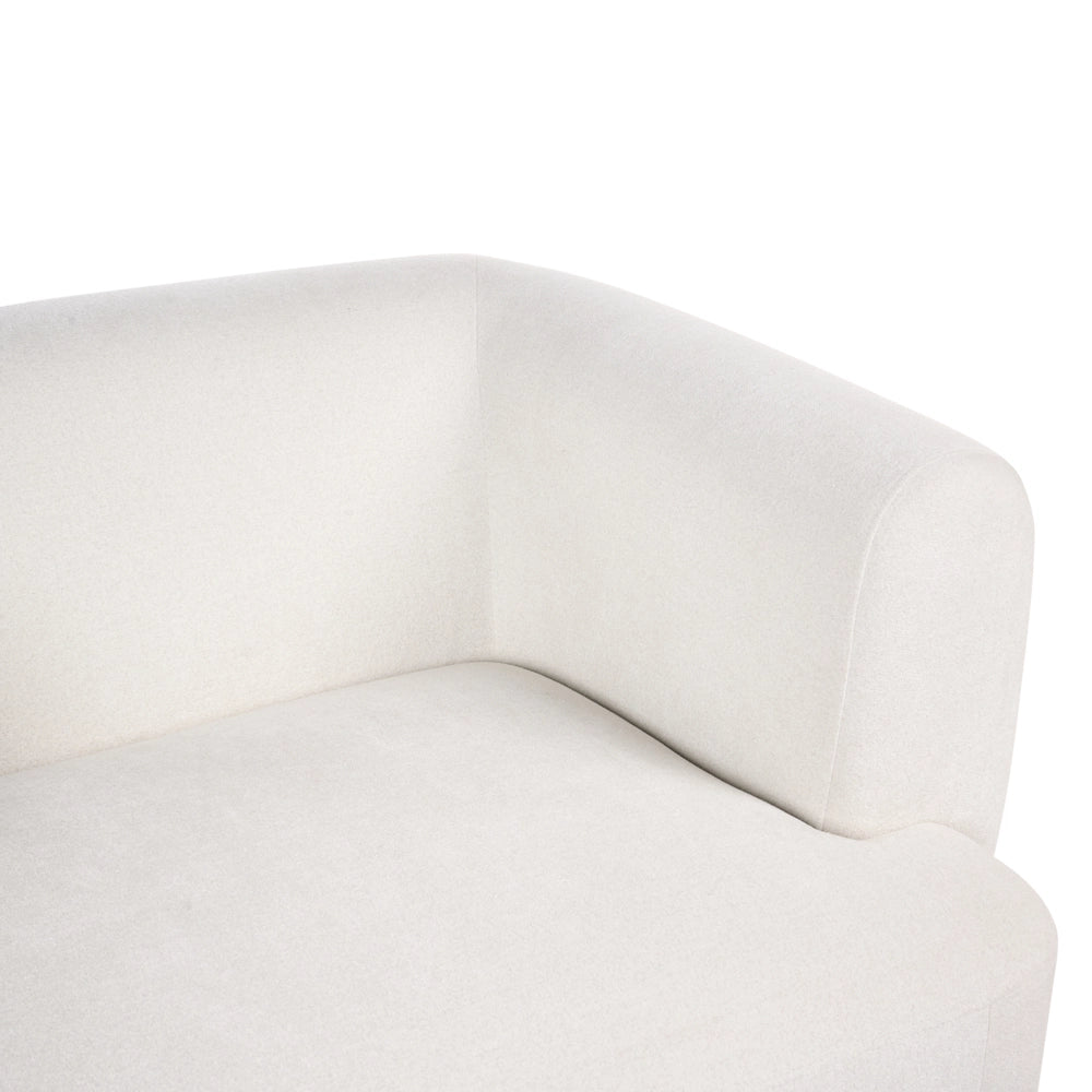 Divano a 2 posti Rivestimento in tessuto bianco Tessitura morbida Gambe cilindriche Stile organico