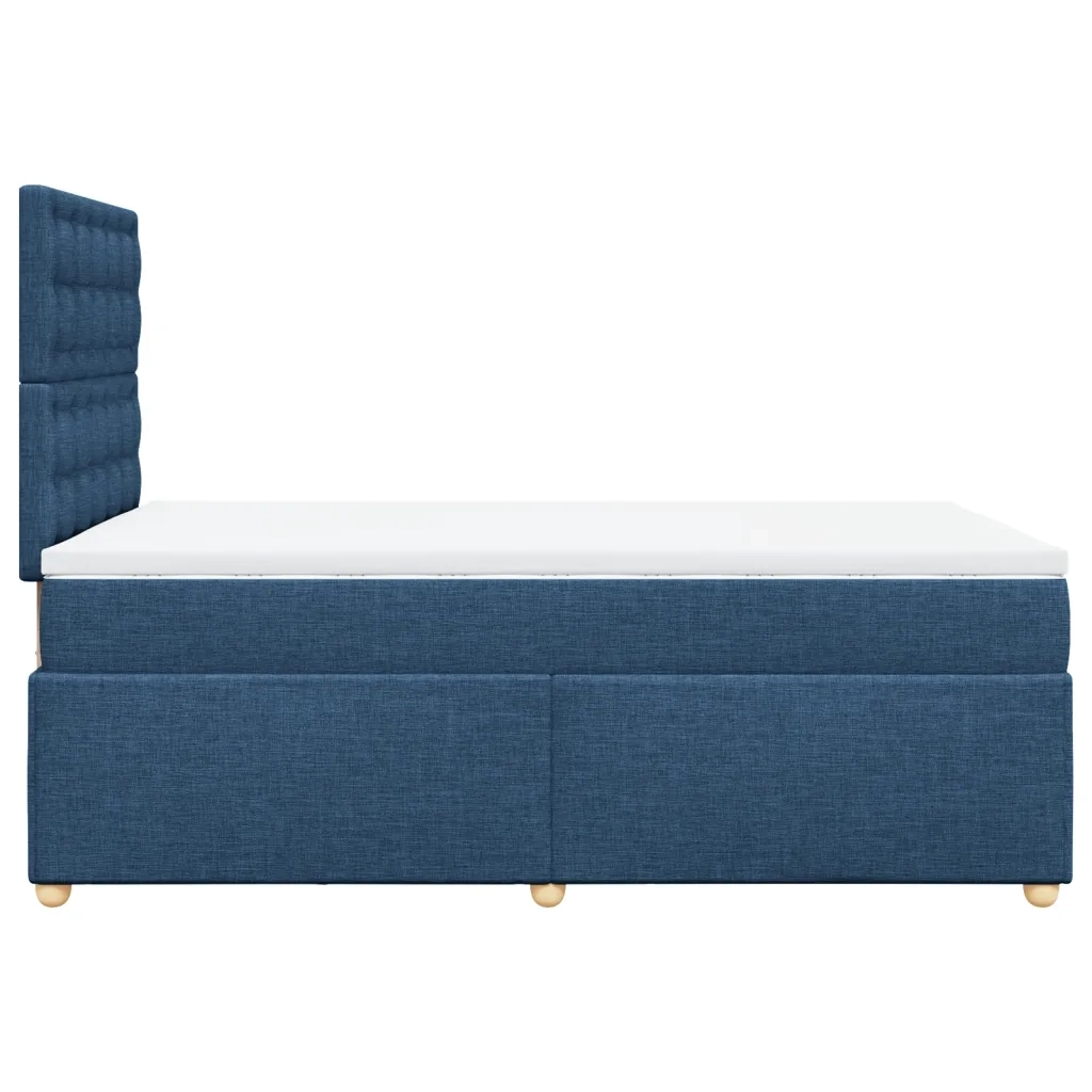 Giroletto a Molle con Materasso Blu 120x200 cm in Tessuto