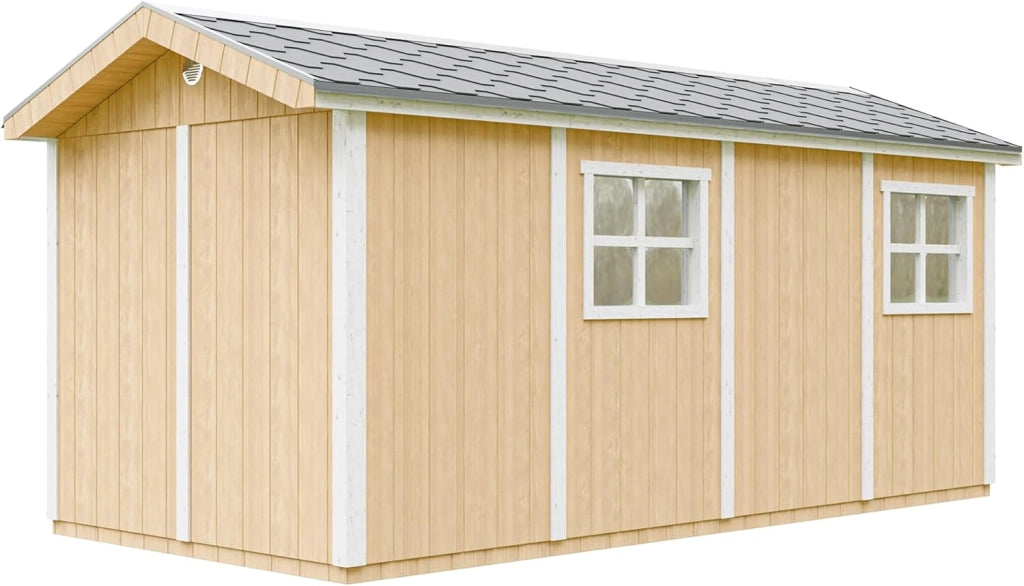 Casetta da giardino di qualit? premium 11,47 m² - H252x250x530 cm - Timbela M915C-HARVEST HONEY